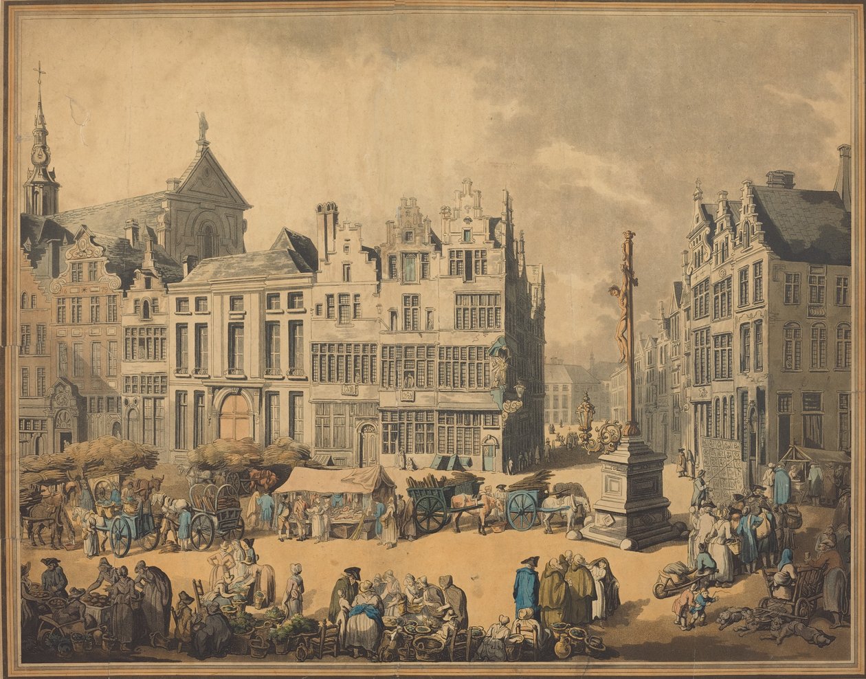 Place de Meir à Anvers, 1797 - Thomas Rowlandson