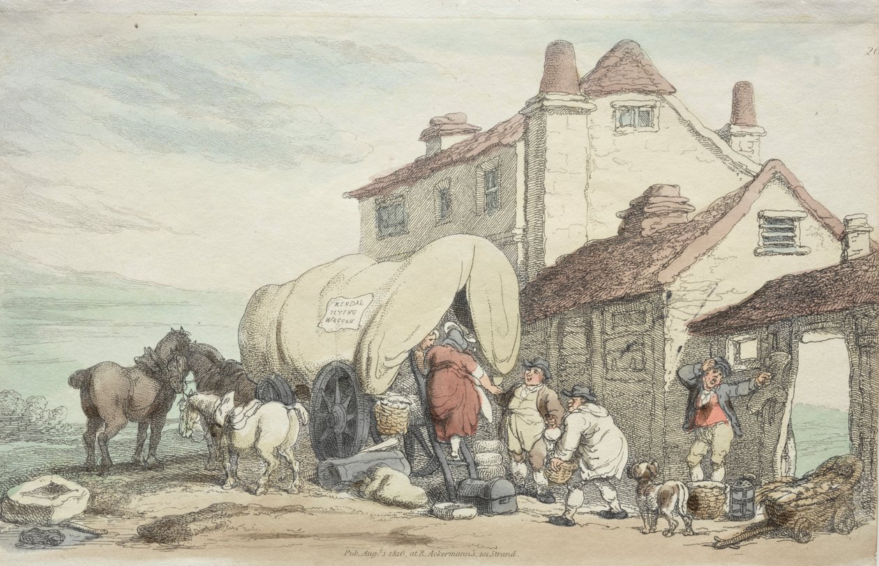 Le spectacle de Richardson : Un wagon volant - Thomas Rowlandson