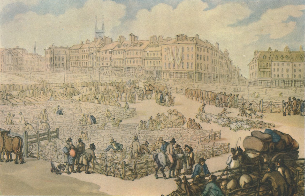 Marché de la viande de Smithfield, vers 1816, 1944 - Thomas Rowlandson