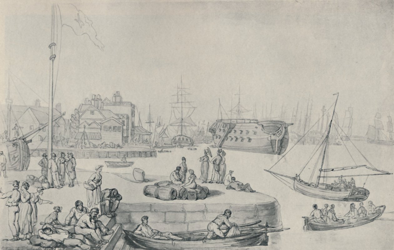 Le Quai, Docks de Blackwall, 1810, 1920 - Thomas Rowlandson