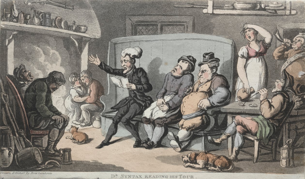 Le révérend Dr. Syntax lisant son tour - Thomas Rowlandson