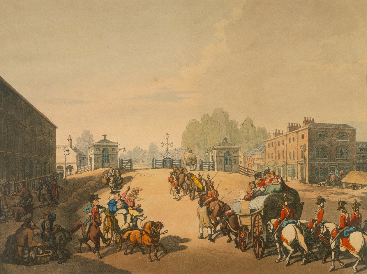 Péage de Whitechapel, Londres, 1798 - Thomas Rowlandson