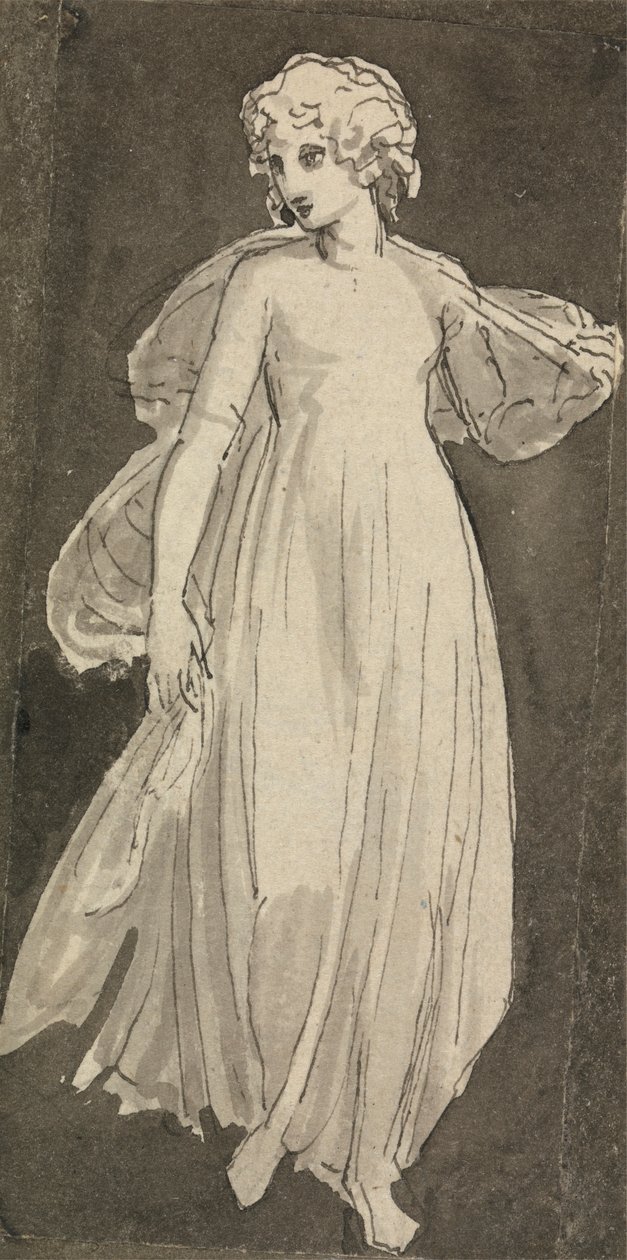 Fille, en pied, face à l