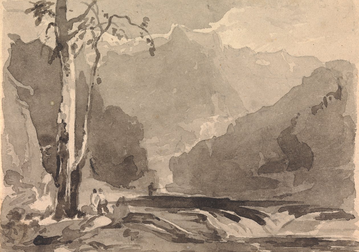 Pêcheurs à un ruisseau de montagne - Thomas Sully