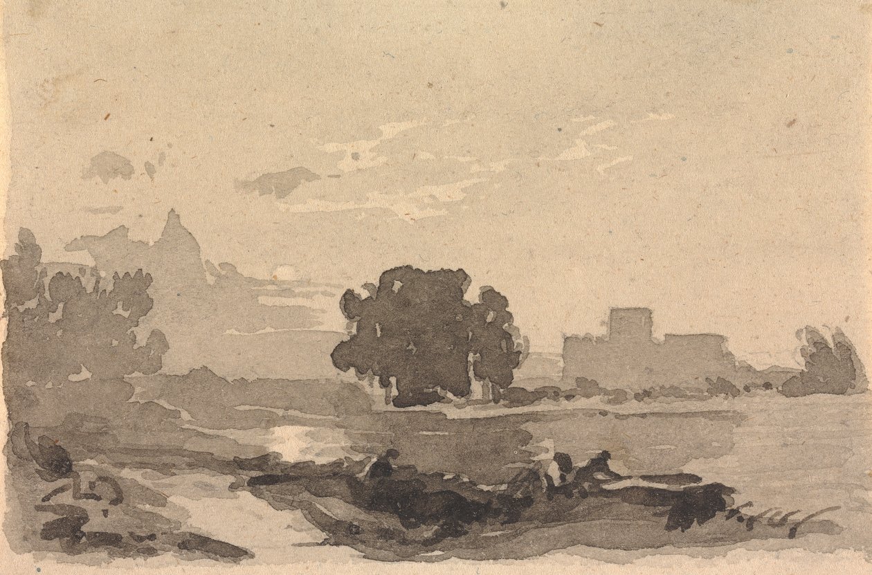 Paysage avec château en arrière-plan - Thomas Sully