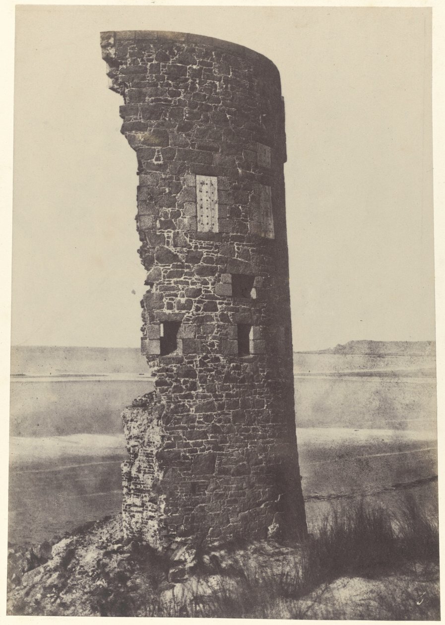 Tour foudroyée, baie de Saint-Ouen, 1854 (photo) - Thomas Sutton