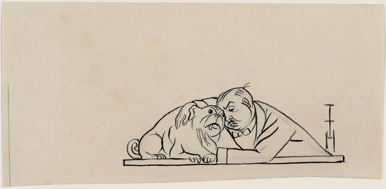 Autoportrait avec carlin - Thomas Theodor Heine