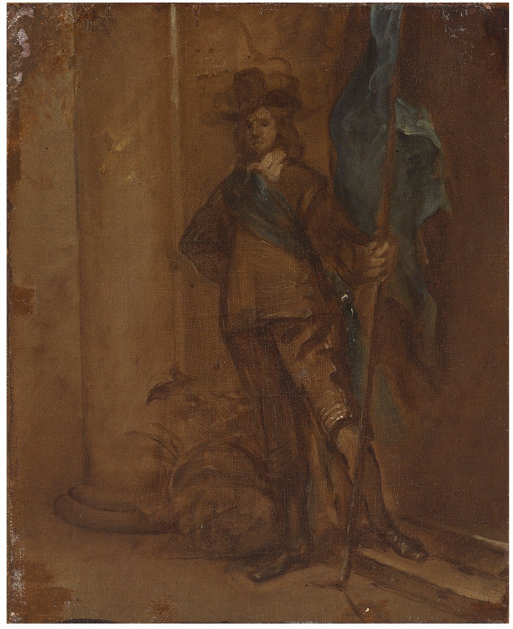 Un soldat avec un drapeau - Thomas Willeboirts Bosschaert