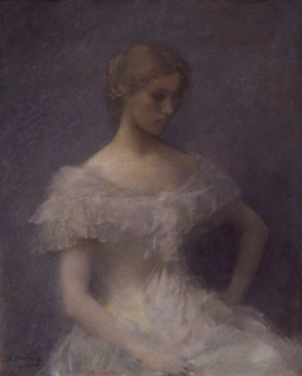 Jeune fille assise - Thomas Wilmer Dewing