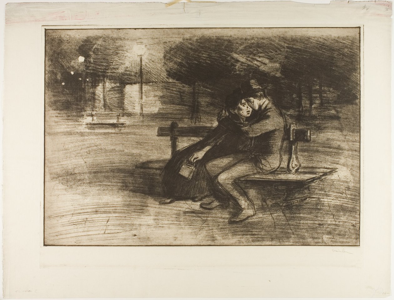 Amoureux sur un banc - Théophile Alexandre Pierre Steinlen