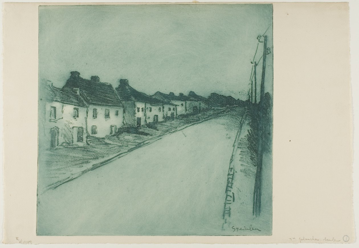 Une route à travers un village - Théophile Alexandre Pierre Steinlen