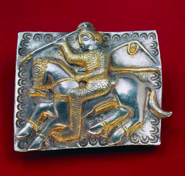 Plaque avec guerrier, c.400-350 av. J.-C. - Thracian