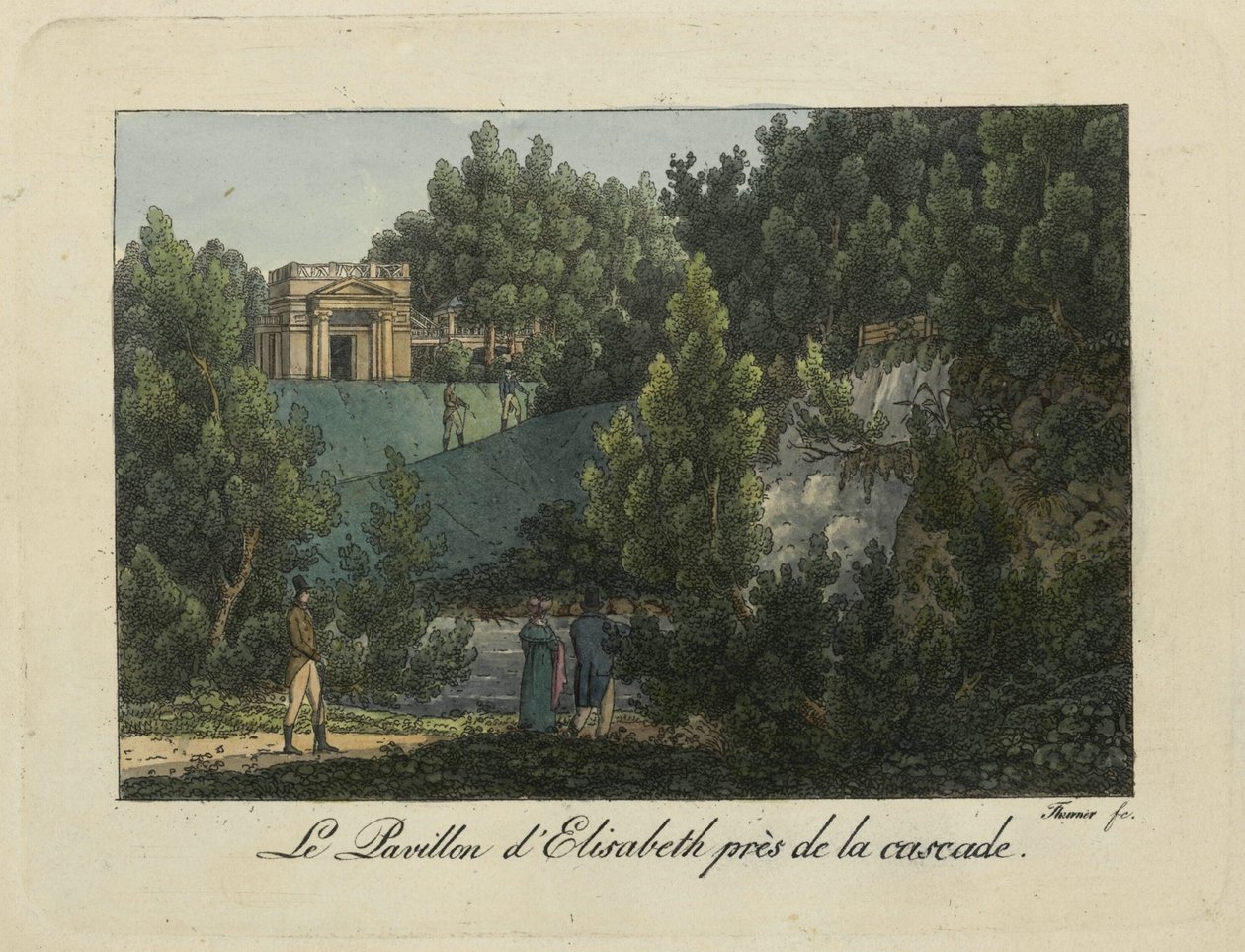 Le Pavillon Elizabeth dans le parc de Pavlovsk, années 1810 - Thurner