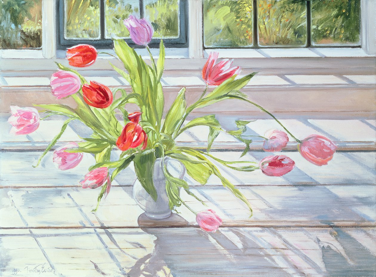 Tulipes dans la lumière du soir, 1990 - Timothy Easton