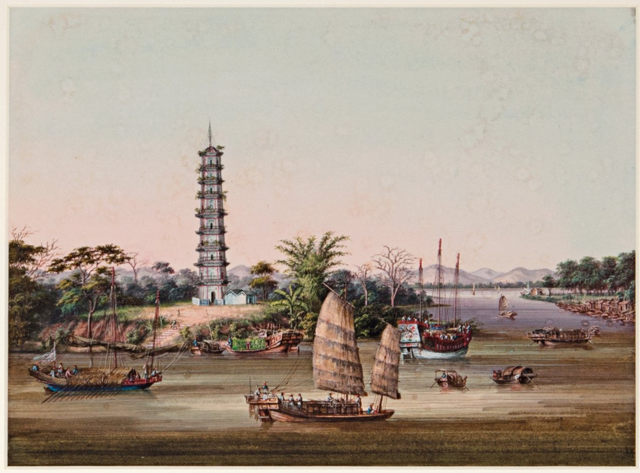 La pagode de Whampoa à neuf étages, Rivière des Perles - Tingqua
