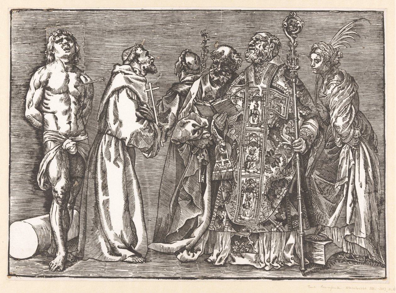 Six saints debout - Titiaan