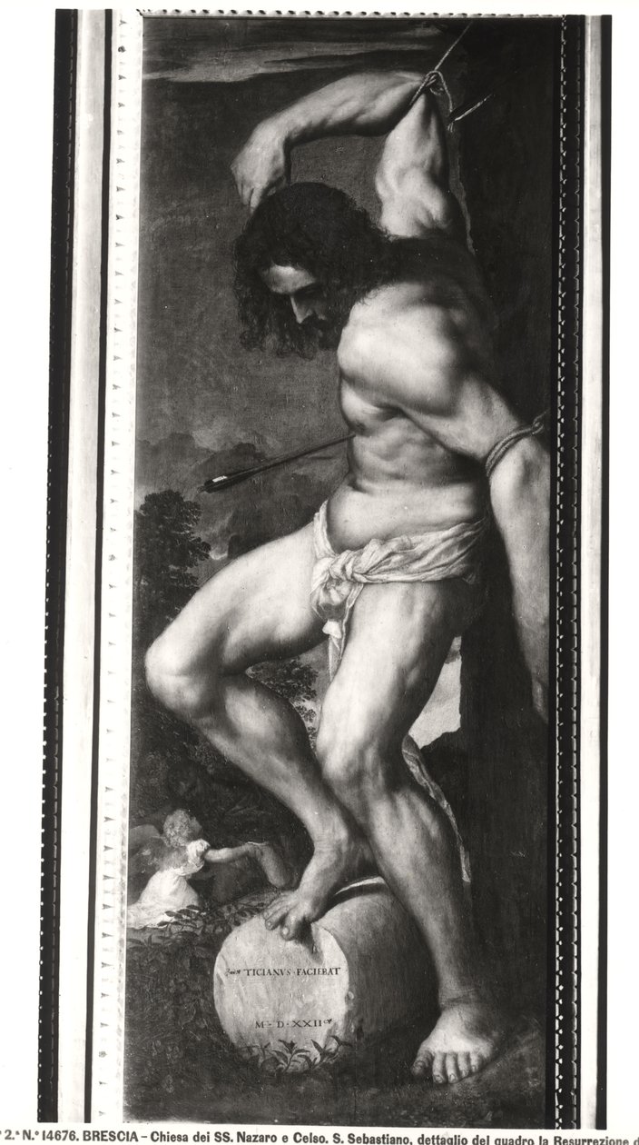 Polyptyque Averoldi, panneau représentant le Martyre de Saint Sébastien, 1522 (détail) - Tiziano Vecelli