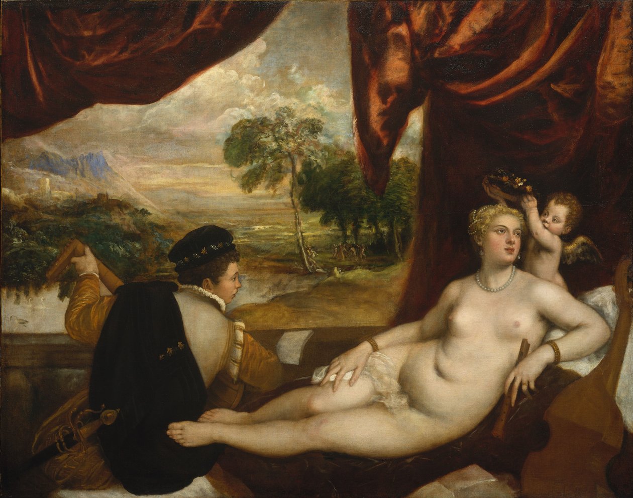Vénus et le joueur de luth, c.1565-70 - Tiziano Vecelli