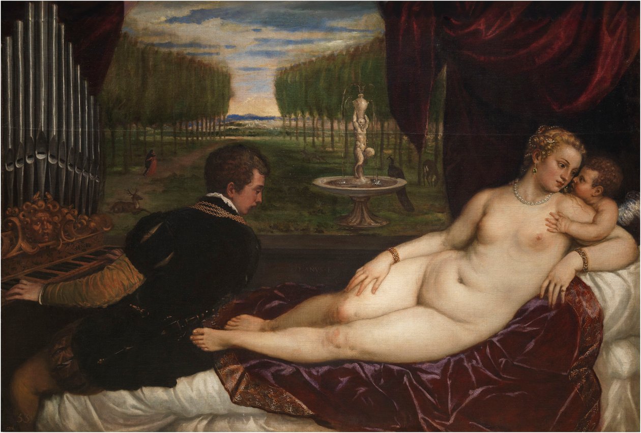 Vénus avec un organiste et Cupidon, vers 1555 - Titian