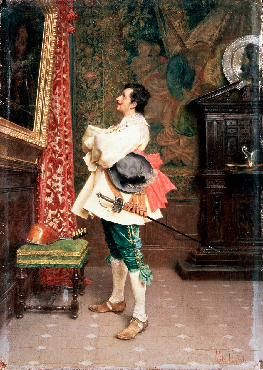 Devant un portrait, vers 1860-1920 - Tito Conti