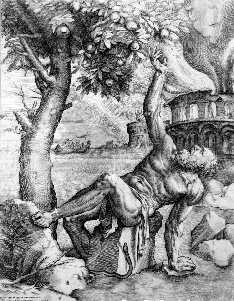 Tantale, gravé par Giulio Sanuto, vers 1550 - Tiziano Vecelli