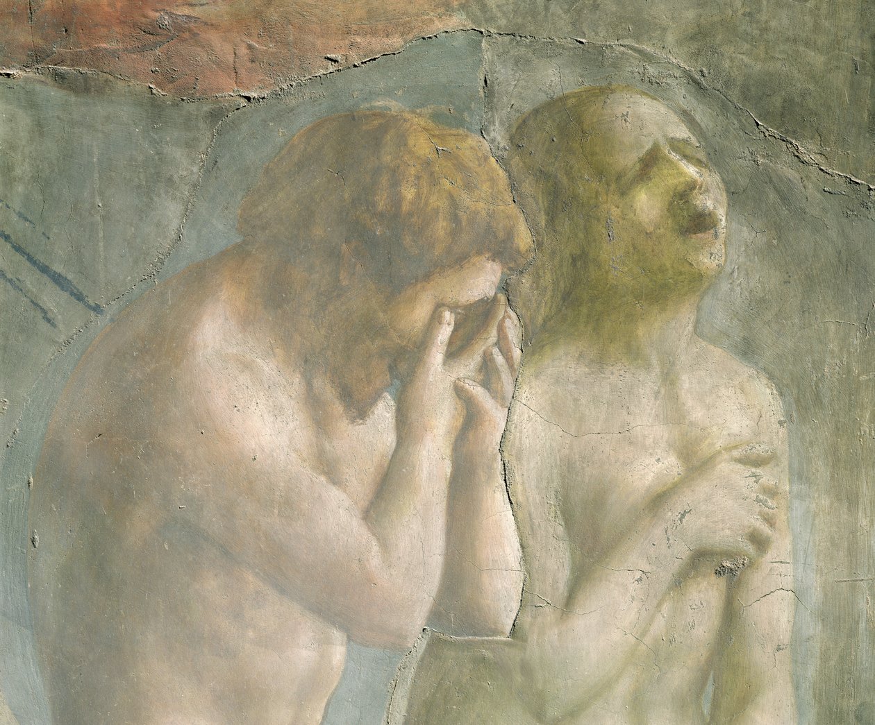Adam et Ève chassés du Paradis, vers 1427 (détail) (avant restauration) - Tommaso Masaccio