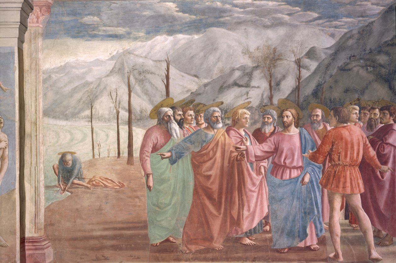 Le paiement du tribut, de la chapelle Brancacci, c.1426 (détail) - Tommaso Masaccio