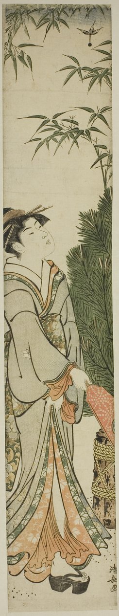 Geisha jouant au volant et à la raquette - Torii Kiyonaga