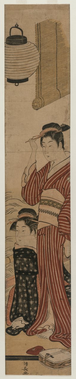 Deux geishas sur un balcon - Torii Kiyonaga