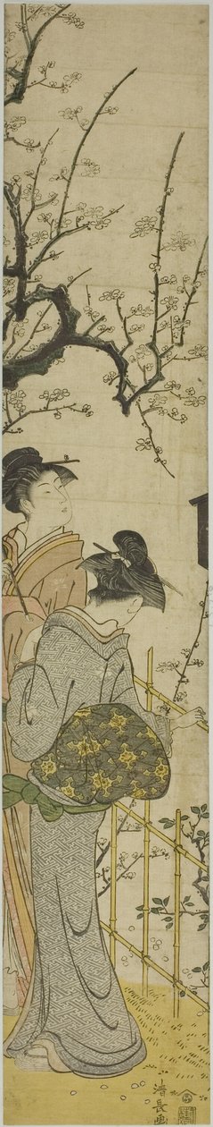 Deux femmes regardant des fleurs de prunier - Torii Kiyonaga