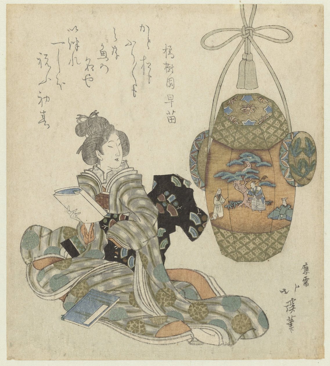 Femme lisant - Totoya Hokkei