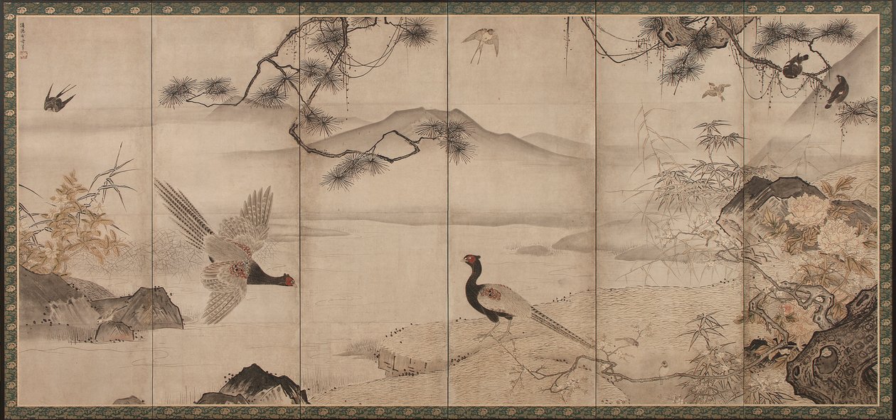 Oiseaux et fleurs des quatre saisons : Printemps et été, période Muromachi, fin du 15ème-début du 16ème siècle - Toyo Sesshu