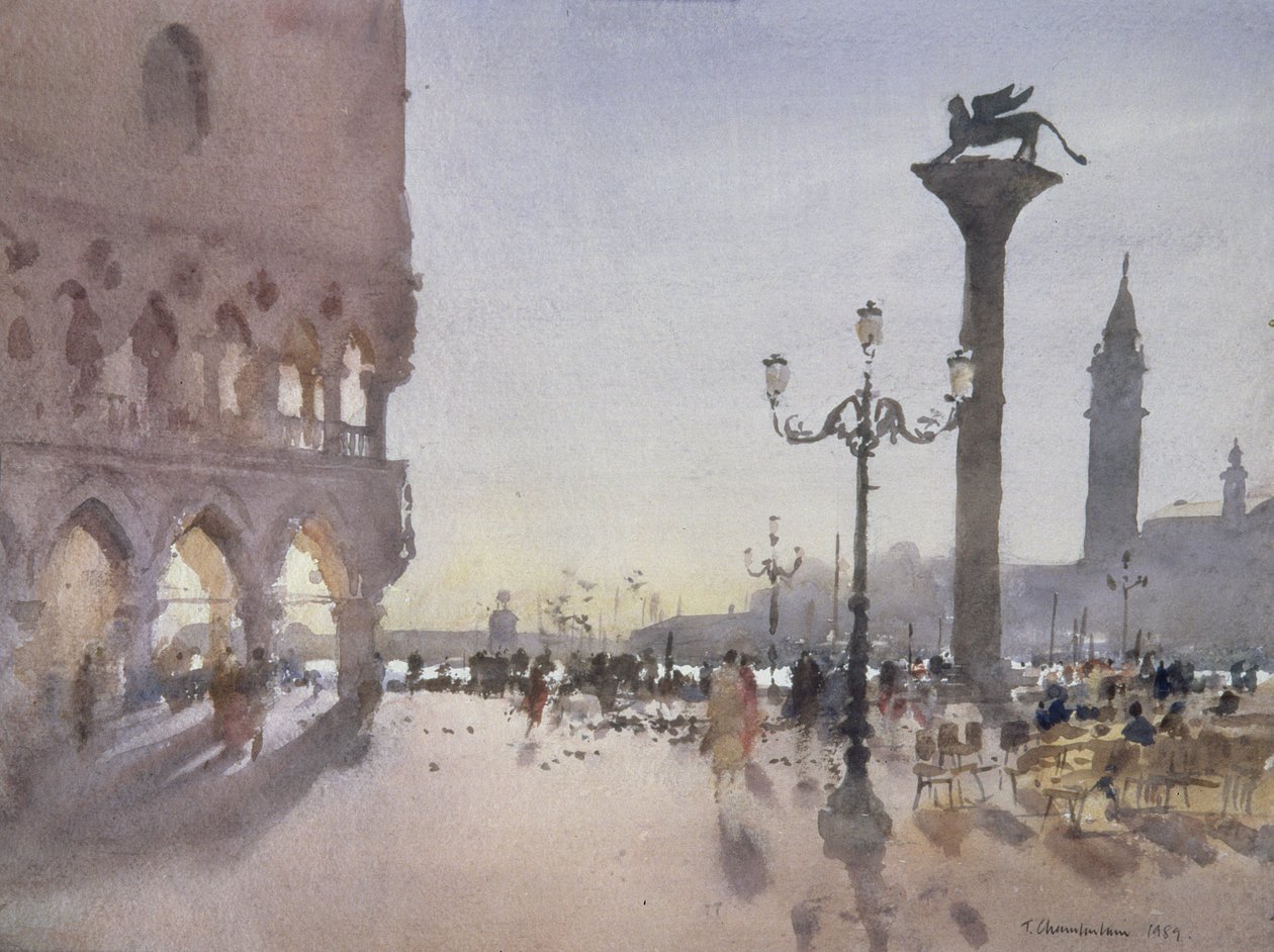 Tôt le matin, Piazzetta, Venise, 1989 - Trevor Chamberlain