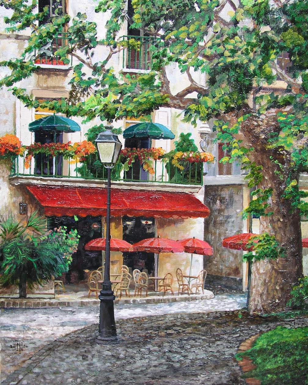 Café Beauclaire, Provence, 2004 - Trevor Neal