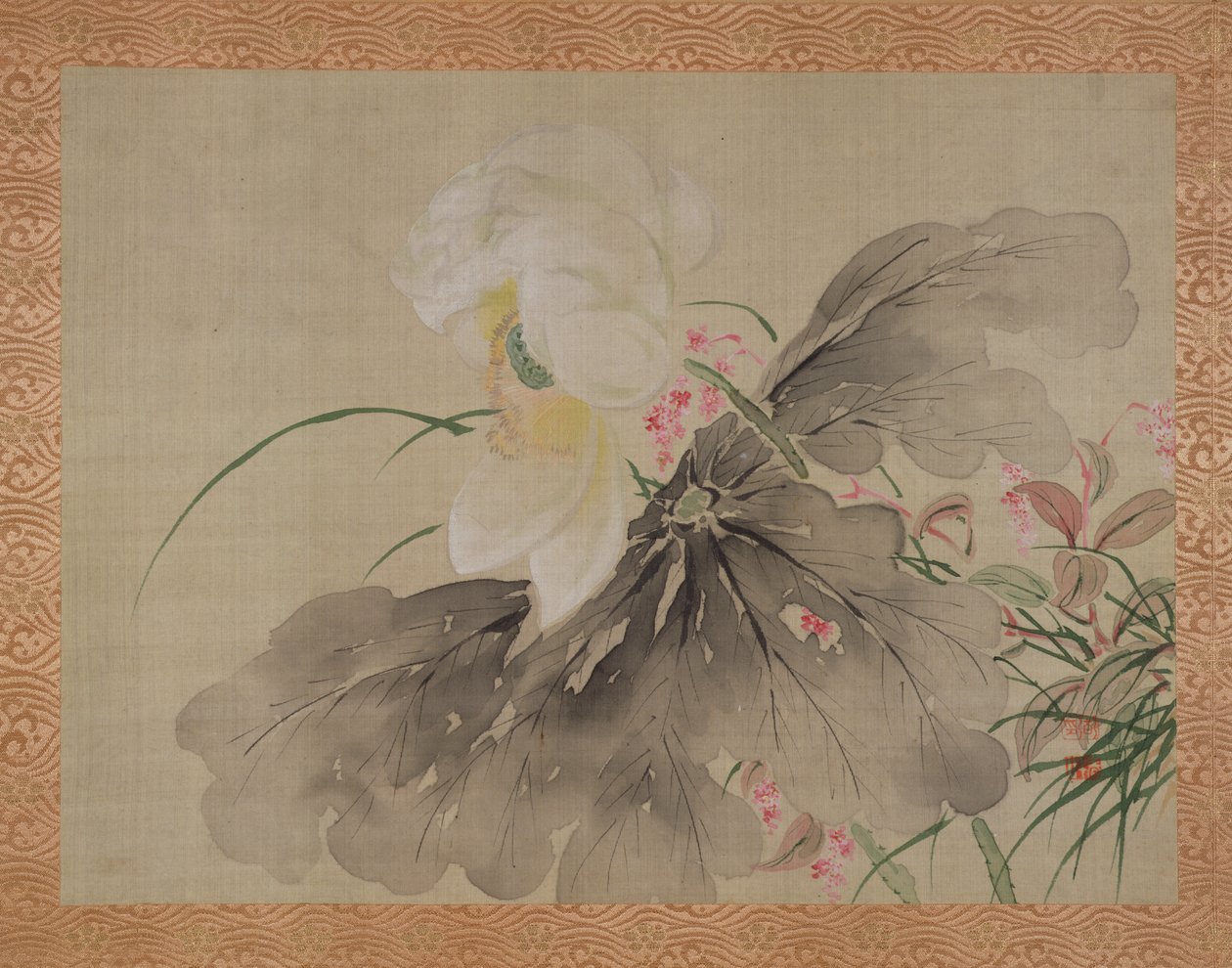 Pivoine et pommier japonais en fleurs, 1851 - Tsubaki Chinzan