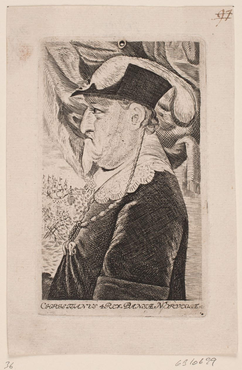 Christian IV en vieux. Profil - Ubekendt