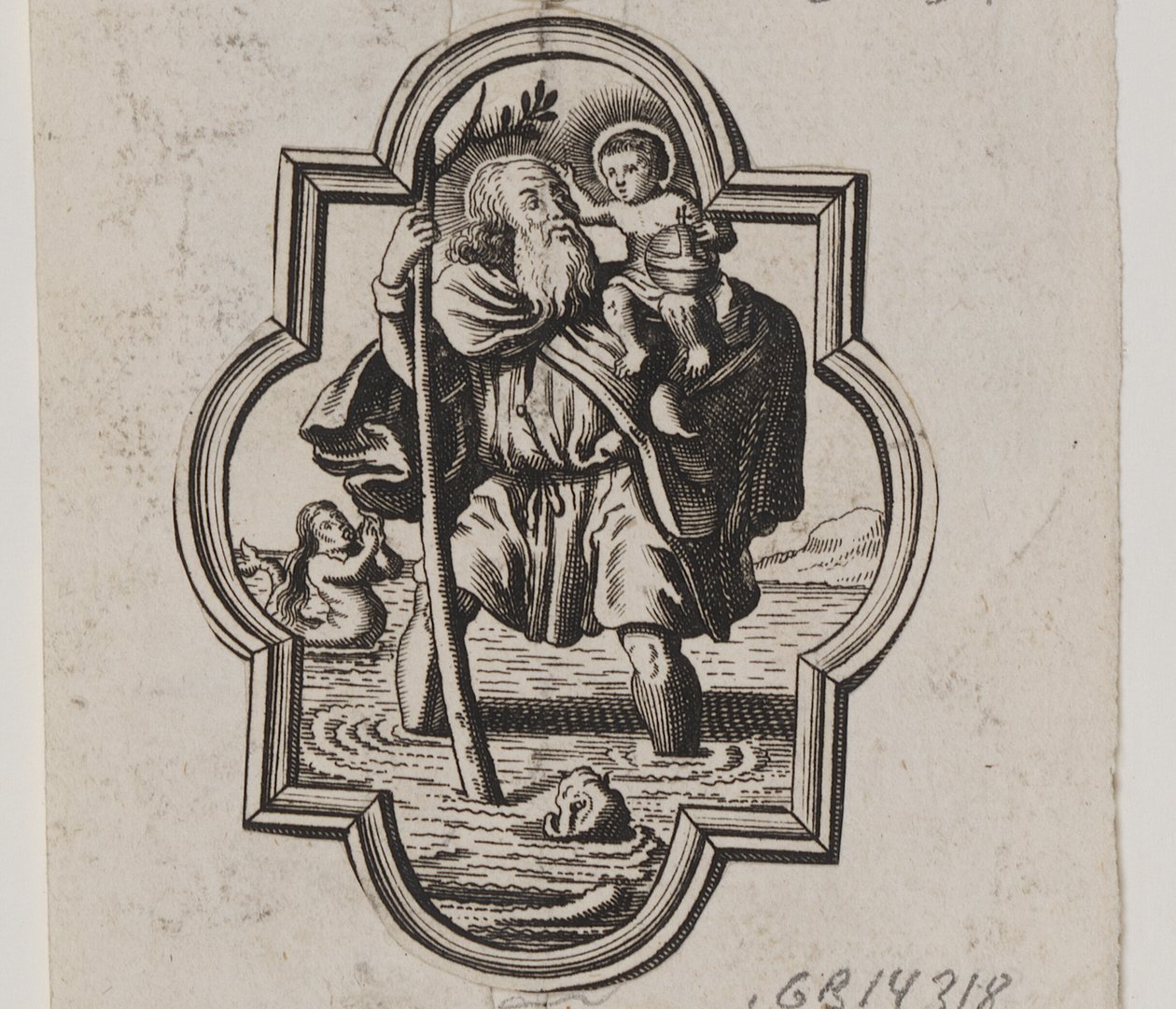 Emblème avec Saint Christophe - Ubekendt