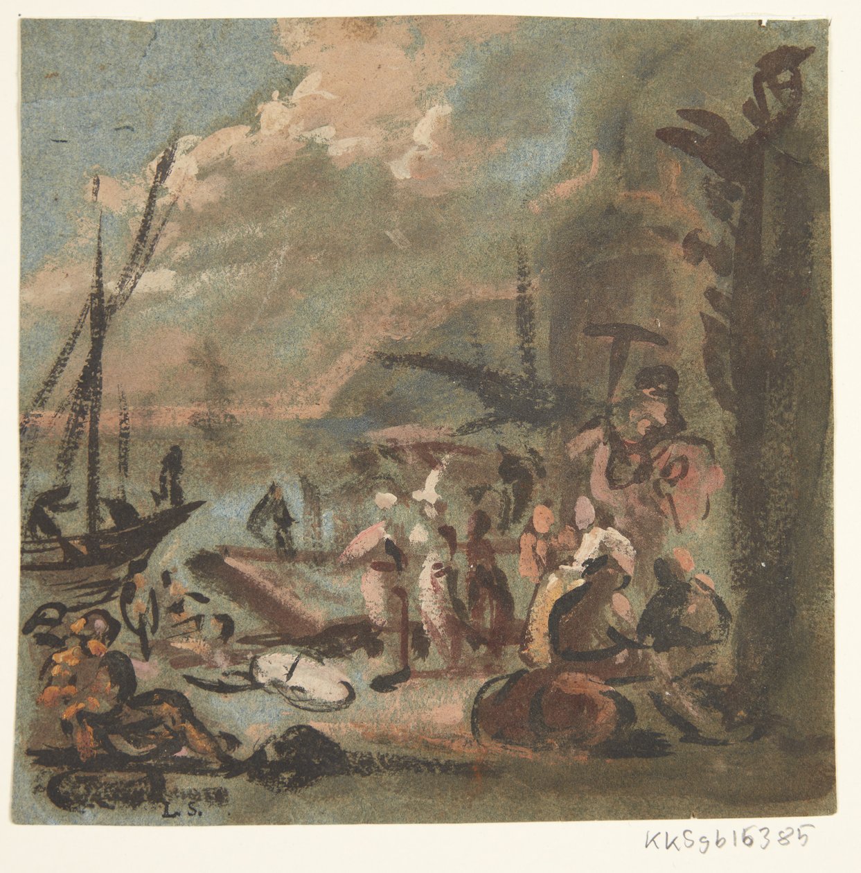 Scène de figures sur la côte - Ubekendt