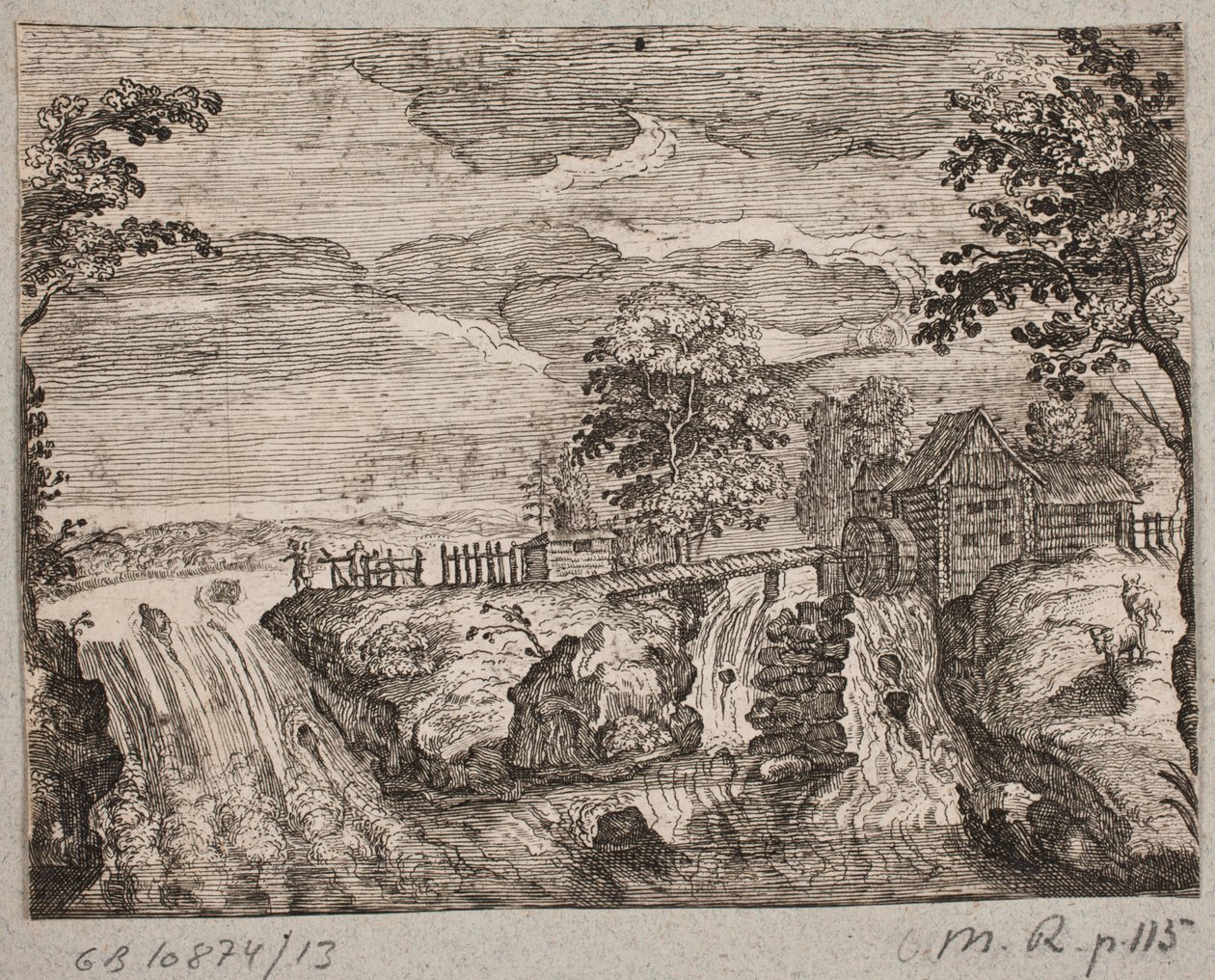 Rivière avec rapide et un moulin à eau - Ubekendt