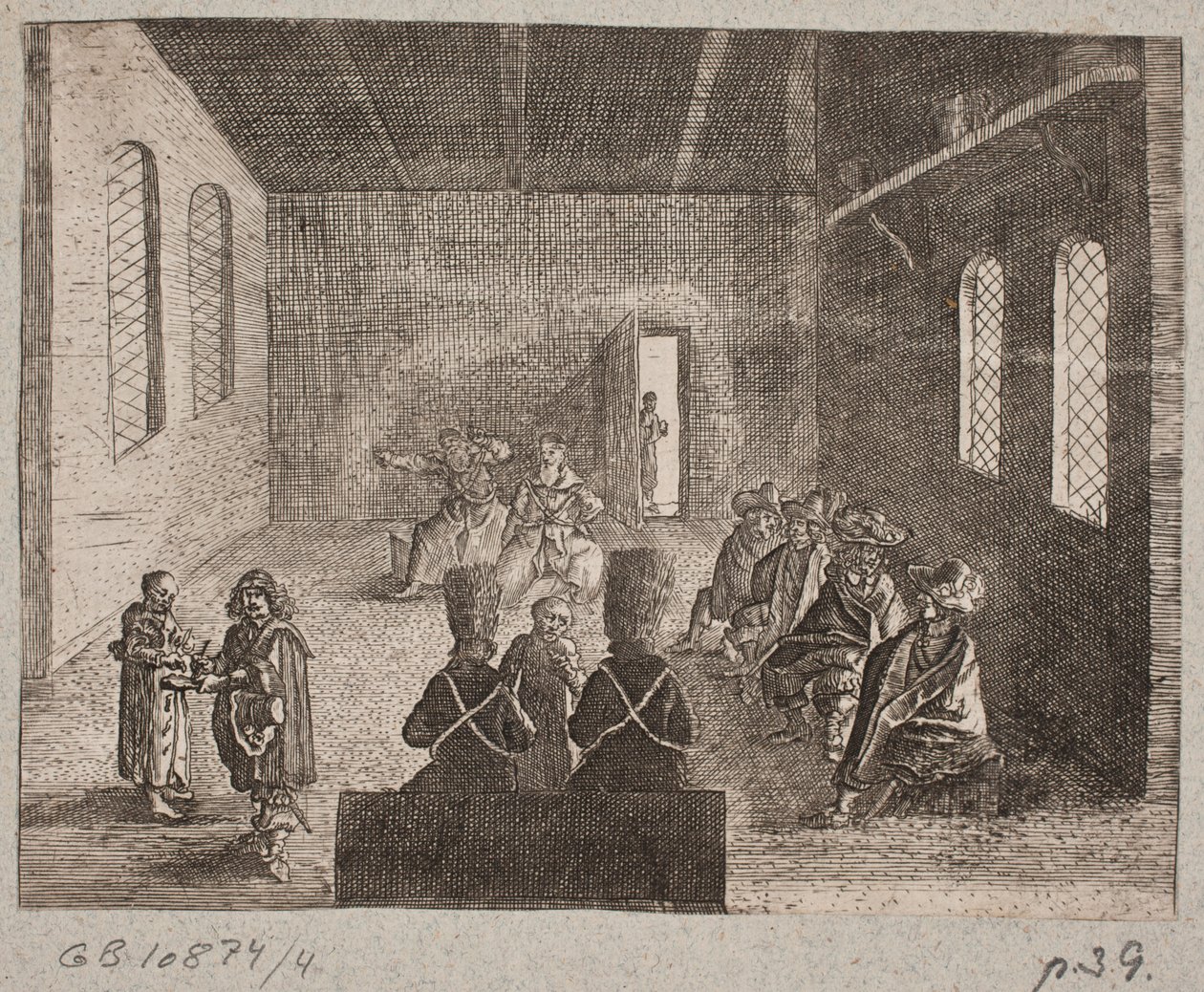 Intérieur avec des Russes et un groupe d