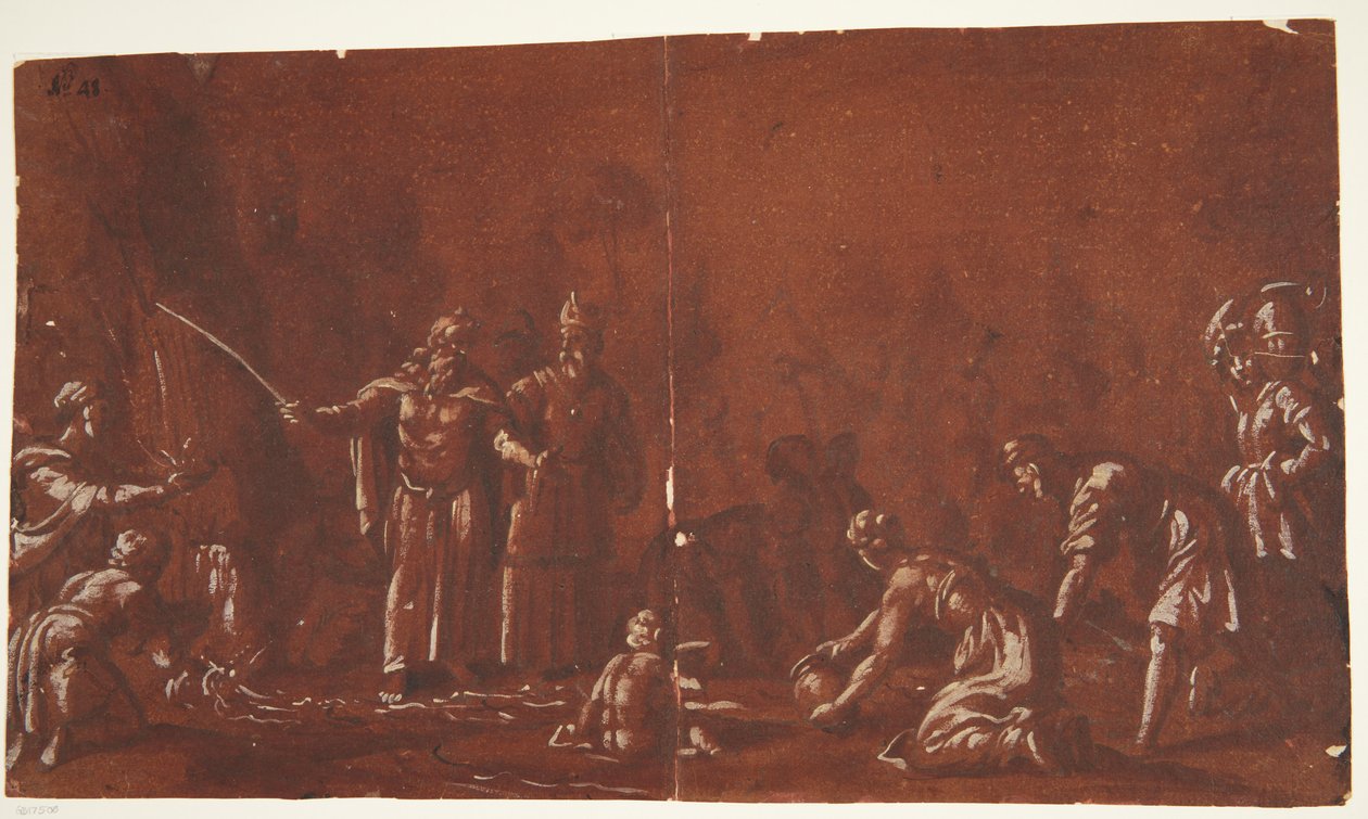 Moïse frappe le rocher et donne de l