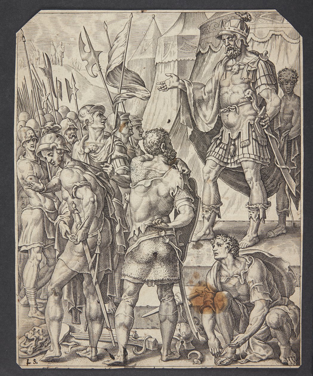 David armant ses hommes - Ubekendt efter Maarten van Heemskerck