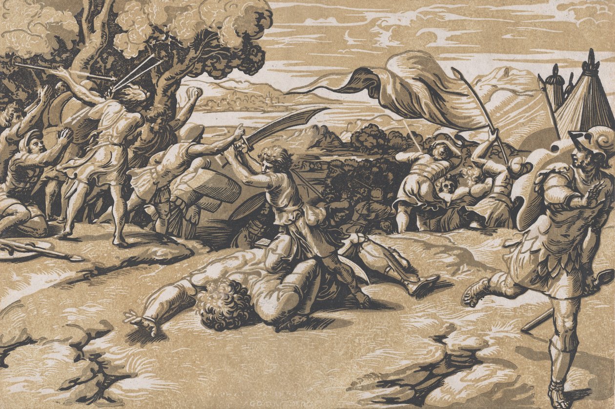 David et Goliath, vers 1520-27 - Ugo da Carpi