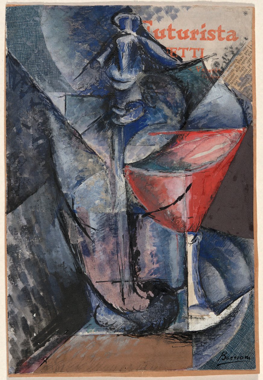 Nature morte : Verre et siphon - Umberto Boccioni