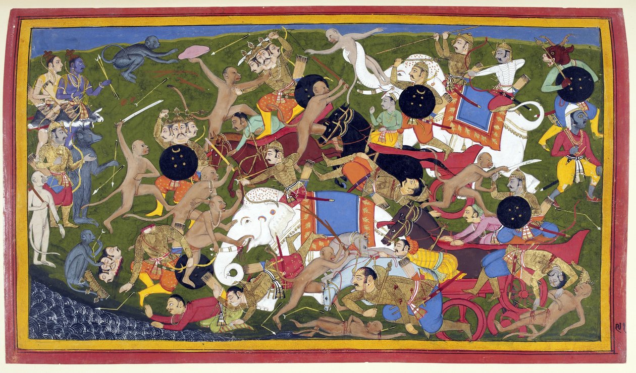 Bataille à Lanka, Ramayana, Udaipur - Unbekannt Unbekannt