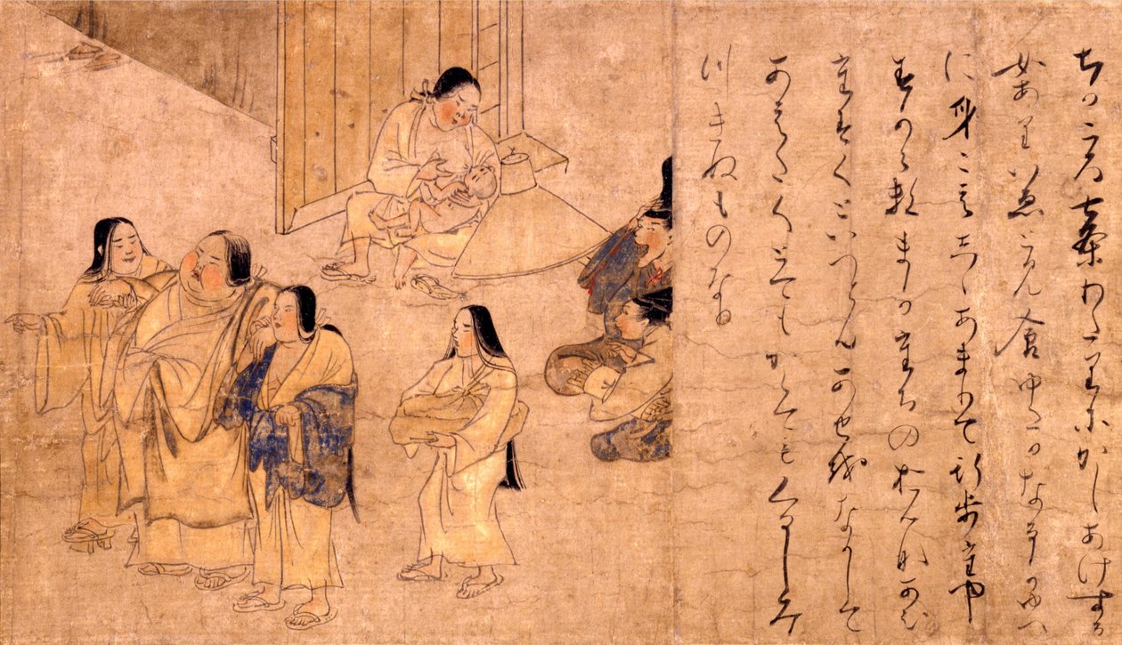 Femme corpulente de Yamai no soshi (Rouleau des maladies et déformations) - Unbekannt Unbekannt