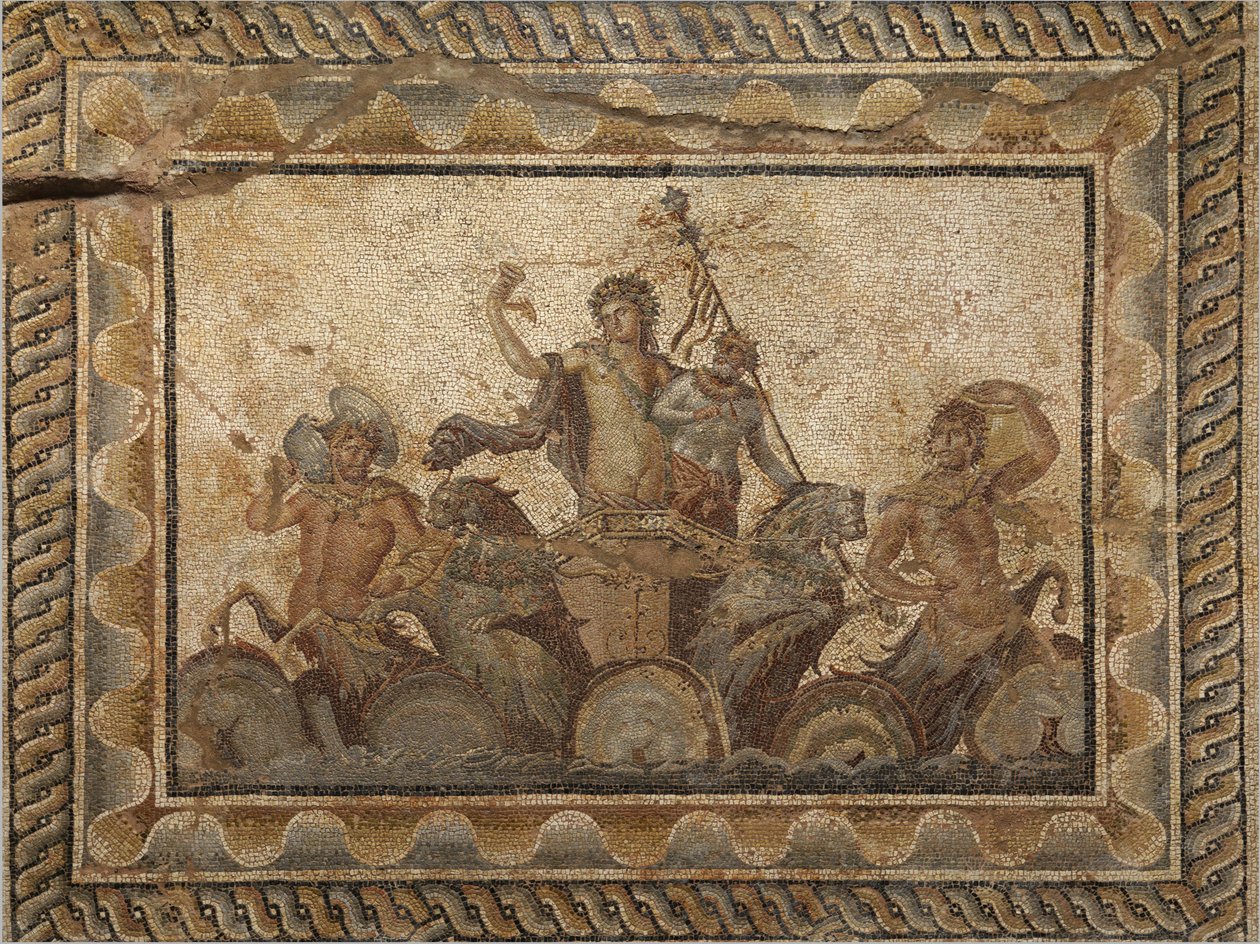 Épiphanie de Dionysos, mosaïque de la Villa de Dionysos (IIe siècle après J.-C.) à Dion, Grèce - Unbekannt Unbekannt
