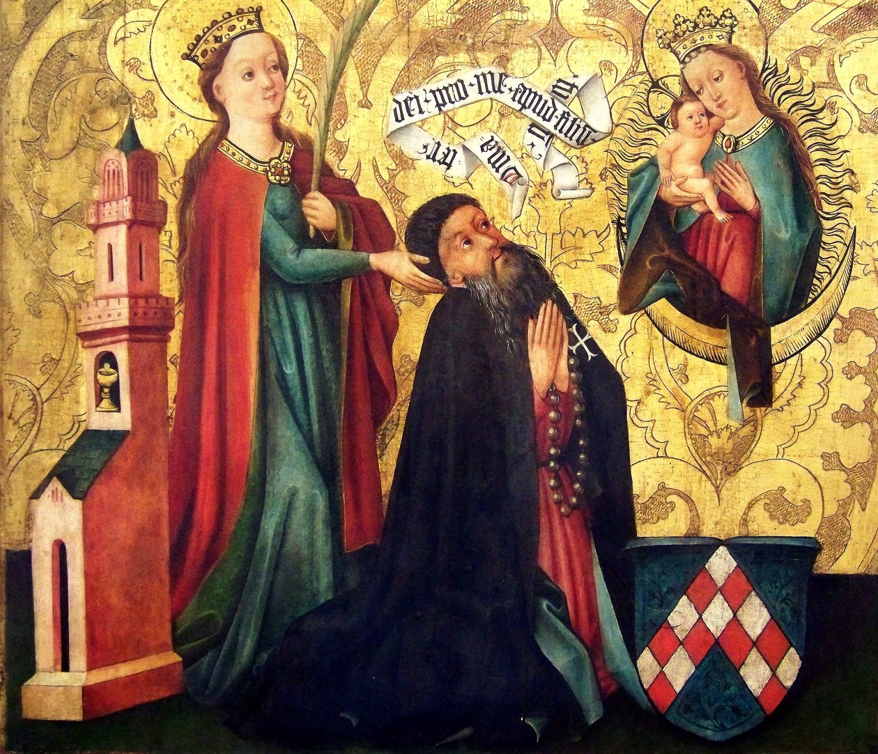 Sainte Barbe présentant le donateur à la Vierge - Unbekannt Unbekannt