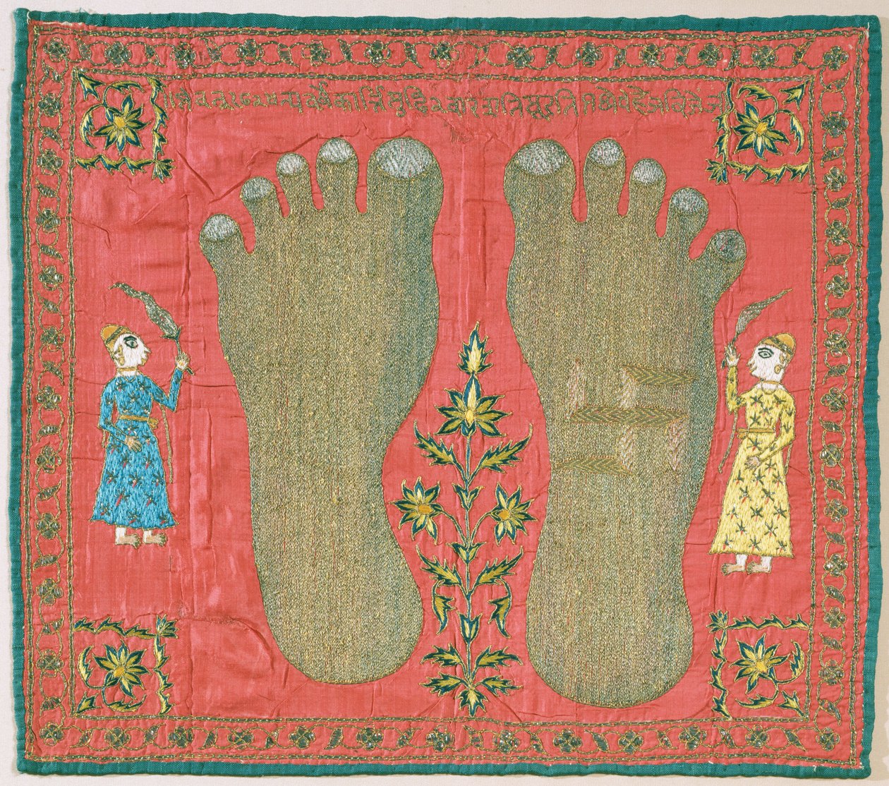 Tenture murale (Puthia) représentant les pieds d