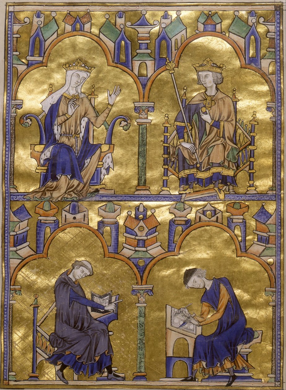 Blanche de Castille et le roi Louis IX de France ; Auteur dictant à un scribe - Unbekannt Unbekannt